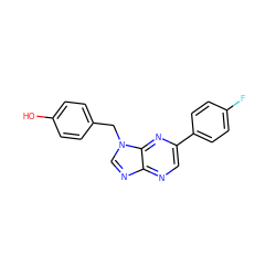 Oc1ccc(Cn2cnc3ncc(-c4ccc(F)cc4)nc32)cc1 ZINC000006744629