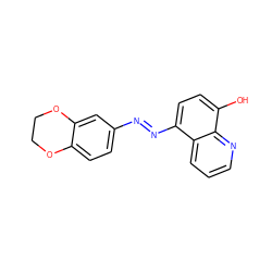 Oc1ccc(N=Nc2ccc3c(c2)OCCO3)c2cccnc12 ZINC000253916296