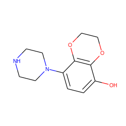 Oc1ccc(N2CCNCC2)c2c1OCCO2 ZINC001772605078