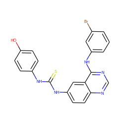 Oc1ccc(NC(=S)Nc2ccc3ncnc(Nc4cccc(Br)c4)c3c2)cc1 ZINC001772657521