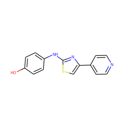 Oc1ccc(Nc2nc(-c3ccncc3)cs2)cc1 ZINC000000088404