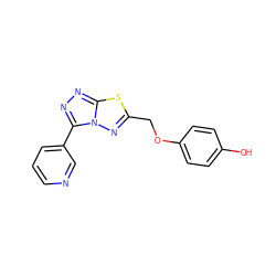 Oc1ccc(OCc2nn3c(-c4cccnc4)nnc3s2)cc1 ZINC000299831819