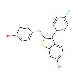 Oc1ccc(Oc2sc3cc(O)ccc3c2-c2ccc(F)cc2)cc1 ZINC000142811360