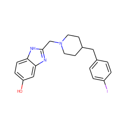 Oc1ccc2[nH]c(CN3CCC(Cc4ccc(I)cc4)CC3)nc2c1 ZINC000064528012