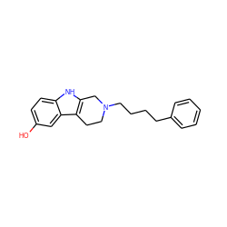 Oc1ccc2[nH]c3c(c2c1)CCN(CCCCc1ccccc1)C3 ZINC000029390058