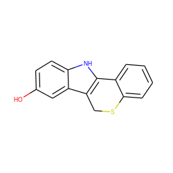 Oc1ccc2[nH]c3c(c2c1)CSc1ccccc1-3 ZINC000034801480