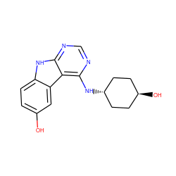 Oc1ccc2[nH]c3ncnc(N[C@H]4CC[C@H](O)CC4)c3c2c1 ZINC000653628370