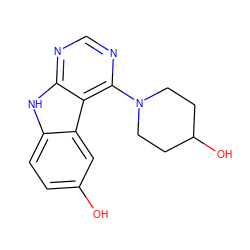 Oc1ccc2[nH]c3ncnc(N4CCC(O)CC4)c3c2c1 ZINC000221376106