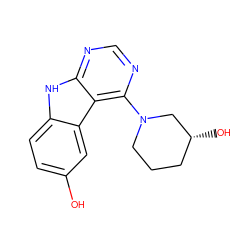 Oc1ccc2[nH]c3ncnc(N4CCC[C@@H](O)C4)c3c2c1 ZINC000221377363