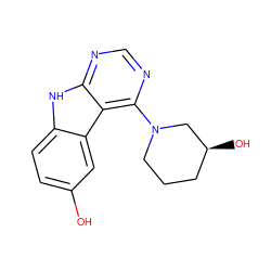 Oc1ccc2[nH]c3ncnc(N4CCC[C@H](O)C4)c3c2c1 ZINC000221377310