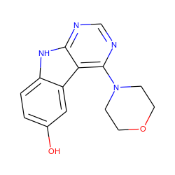 Oc1ccc2[nH]c3ncnc(N4CCOCC4)c3c2c1 ZINC000221375664