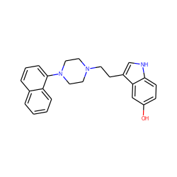 Oc1ccc2[nH]cc(CCN3CCN(c4cccc5ccccc45)CC3)c2c1 ZINC000169339882