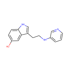 Oc1ccc2[nH]cc(CCNc3cccnc3)c2c1 ZINC000198453647