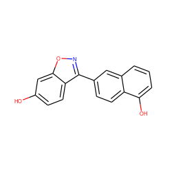 Oc1ccc2c(-c3ccc4c(O)cccc4c3)noc2c1 ZINC000013583571