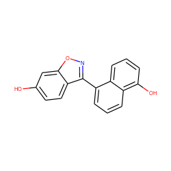 Oc1ccc2c(-c3cccc4c(O)cccc34)noc2c1 ZINC000013583579