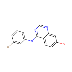 Oc1ccc2c(Nc3cccc(Br)c3)ncnc2c1 ZINC000003815146