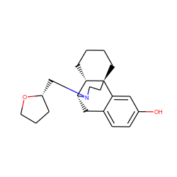 Oc1ccc2c(c1)[C@@]13CCCC[C@H]1[C@@H](C2)N(C[C@@H]1CCCO1)CC3 ZINC000013678635