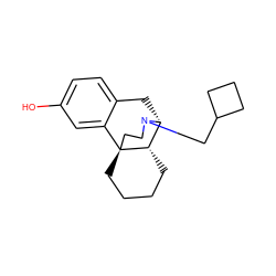 Oc1ccc2c(c1)[C@@]13CCCC[C@H]1[C@@H](C2)N(CC1CCC1)CC3 ZINC000003982790