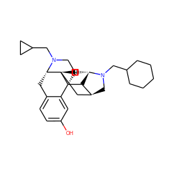 Oc1ccc2c(c1)[C@@]13CCN(CC4CC4)[C@@H](C2)[C@@]12CC[C@H]1[C@H]3[C@@H](CN1CC1CCCCC1)C2 ZINC001772606414