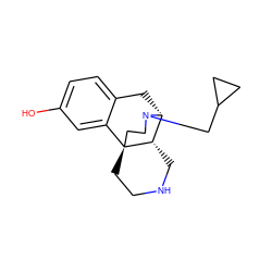 Oc1ccc2c(c1)[C@@]13CCNC[C@H]1[C@@H](C2)N(CC1CC1)CC3 ZINC000150018893