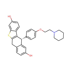 Oc1ccc2c(c1)[C@@H](c1ccc(OCCN3CCCCC3)cc1)c1c(sc3cc(O)ccc13)C2 ZINC000003948508