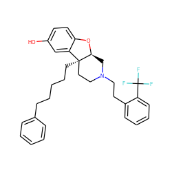 Oc1ccc2c(c1)[C@]1(CCCCCc3ccccc3)CCN(CCc3ccccc3C(F)(F)F)C[C@@H]1O2 ZINC000299860417