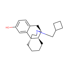 Oc1ccc2c(c1)[C@]13CCCC[C@@H]1[C@H](C2)N(CC1CCC1)CC3 ZINC000013678639