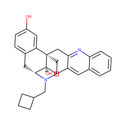 Oc1ccc2c(c1)[C@]13CCN(CC4CCC4)[C@H](C2)[C@]1(O)Cc1cc2ccccc2nc1C3 ZINC000064528230