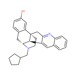 Oc1ccc2c(c1)[C@]13CCN(CC4CCCC4)[C@H](C2)[C@@H]1Cc1cc2ccccc2nc1C3 ZINC000082150486