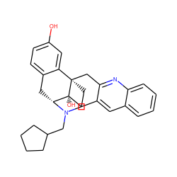 Oc1ccc2c(c1)[C@]13CCN(CC4CCCC4)[C@H](C2)[C@]1(O)Cc1cc2ccccc2nc1C3 ZINC000064527100