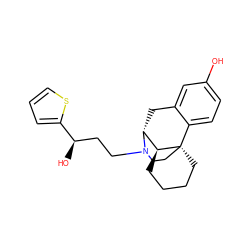 Oc1ccc2c(c1)C[C@@H]1[C@@H]3CCCC[C@@]23CCN1CC[C@@H](O)c1cccs1 ZINC000100841980