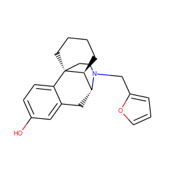 Oc1ccc2c(c1)C[C@@H]1[C@@H]3CCCC[C@@]23CCN1Cc1ccco1 ZINC000100895284