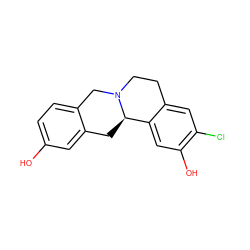 Oc1ccc2c(c1)C[C@@H]1c3cc(O)c(Cl)cc3CCN1C2 ZINC000096930019