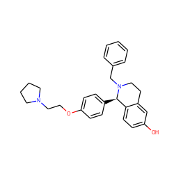 Oc1ccc2c(c1)CCN(Cc1ccccc1)[C@@H]2c1ccc(OCCN2CCCC2)cc1 ZINC000026657454