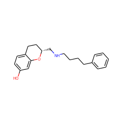 Oc1ccc2c(c1)O[C@@H](CNCCCCc1ccccc1)CC2 ZINC000013775956