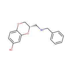 Oc1ccc2c(c1)O[C@@H](CNCc1ccccc1)CO2 ZINC000013775979