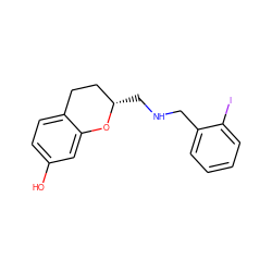 Oc1ccc2c(c1)O[C@@H](CNCc1ccccc1I)CC2 ZINC000103268385