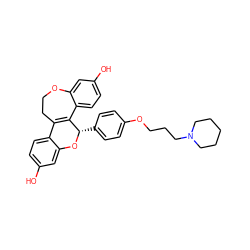 Oc1ccc2c(c1)O[C@@H](c1ccc(OCCCN3CCCCC3)cc1)C1=C2CCOc2cc(O)ccc21 ZINC000049053415