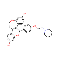 Oc1ccc2c(c1)O[C@@H](c1ccc(OCCN3CCCCC3)cc1)C1=C2CCOc2cc(O)ccc21 ZINC000049067051