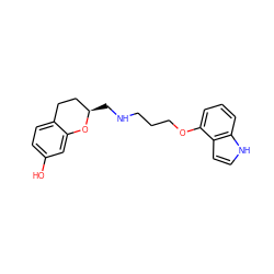 Oc1ccc2c(c1)O[C@H](CNCCCOc1cccc3[nH]ccc13)CC2 ZINC000012356189