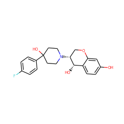 Oc1ccc2c(c1)OC[C@@H](N1CCC(O)(c3ccc(F)cc3)CC1)[C@H]2O ZINC000000601448