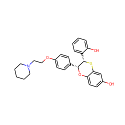 Oc1ccc2c(c1)S[C@@H](c1ccccc1O)[C@@H](c1ccc(OCCN3CCCCC3)cc1)O2 ZINC000026653772