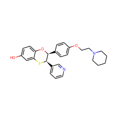 Oc1ccc2c(c1)S[C@H](c1cccnc1)[C@H](c1ccc(OCCN3CCCCC3)cc1)O2 ZINC000012353894