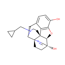 Oc1ccc2c3c1O[C@@H]1[C@@]34CCN(CC3CC3)[C@@H](C2)[C@]42CC[C@@]1(O)C=N2 ZINC000200556809