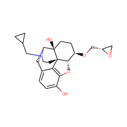 Oc1ccc2c3c1O[C@H]1[C@H](OC[C@@H]4CO4)CC[C@@]4(O)[C@@H](C2)N(CC2CC2)CC[C@]314 ZINC000013724963