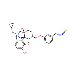 Oc1ccc2c3c1O[C@H]1[C@H](OCc4cccc(CN=C=S)c4)CC[C@@]4(O)[C@@H](C2)N(CC2CC2)CC[C@]314 ZINC000013740373