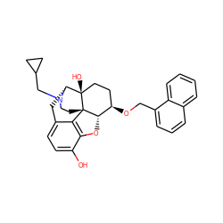 Oc1ccc2c3c1O[C@H]1[C@H](OCc4cccc5ccccc45)CC[C@@]4(O)[C@@H](C2)N(CC2CC2)CC[C@]314 ZINC000013739895