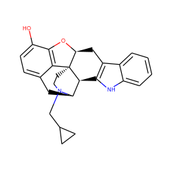 Oc1ccc2c3c1O[C@H]1Cc4c([nH]c5ccccc45)[C@H]4[C@@H](C2)N(CC2CC2)CC[C@]314 ZINC000013737353