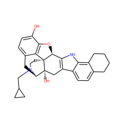 Oc1ccc2c3c1O[C@H]1c4[nH]c5c6c(ccc5c4C[C@@]4(O)[C@@H](C2)N(CC2CC2)CC[C@]314)CCCC6 ZINC000003808803