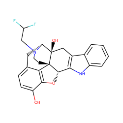 Oc1ccc2c3c1O[C@H]1c4[nH]c5ccccc5c4C[C@@]4(O)[C@@H](C2)N(CC(F)F)CC[C@]314 ZINC000473082512